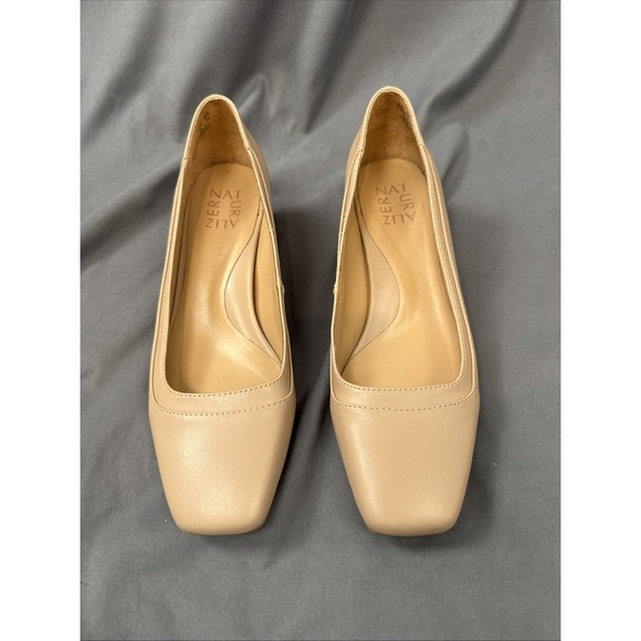 Naturalizer Huntley Beige Block Heel Pumps Women's Size 7.5 Classic Comfort Work - Picture 3 of 7